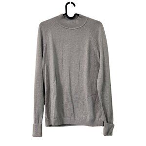 Lululemon Gray Glitter Mock Neck Cuffed Knit Pullover Sweater Womens Size 8